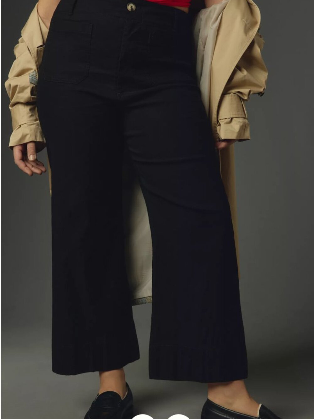 Anthropologie Maeve Colette Black Cropped Wide Leg Pants 18W